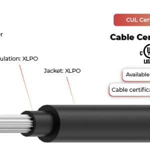 2kV Solar Cable Dual Layer RPVU90, RPVU105 CUL