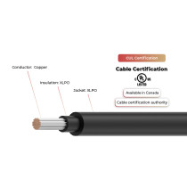 2kV Solar Cable Dual Layer RPVU90, RPVU105 CUL