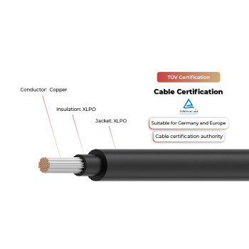 1.5kV Solar Cable Single Core 62930 IEC131 / H1Z2Z2-K TÜV