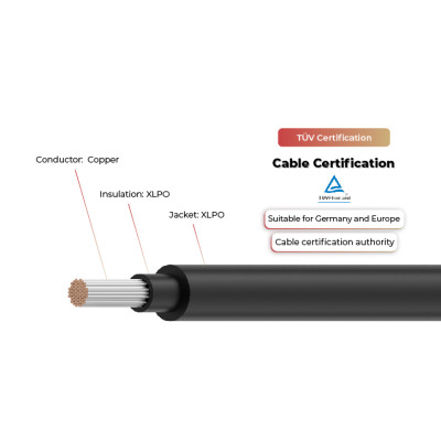 1.5kV Solar Cable 2PfG 2962 PV1500-SWR TÜV