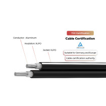 1.5kV Solar Cable Twin Core 2PfG 2642 PV1500DC-AL TÜV