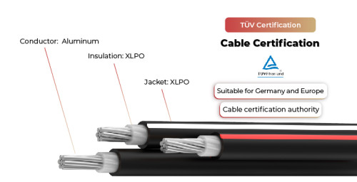 Cable solar de 1,5 kV, tripolar, 2PfG, 2642 PV1500DC-AL, certificado TÜV