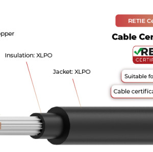 1.5kV Solar Cable Single Core 62930 IEC131 / H1Z2Z2-K RETIE