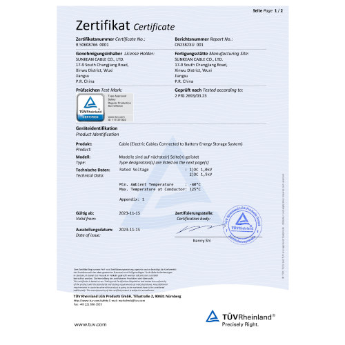 TÜV 2PfG 2693 Certificate
