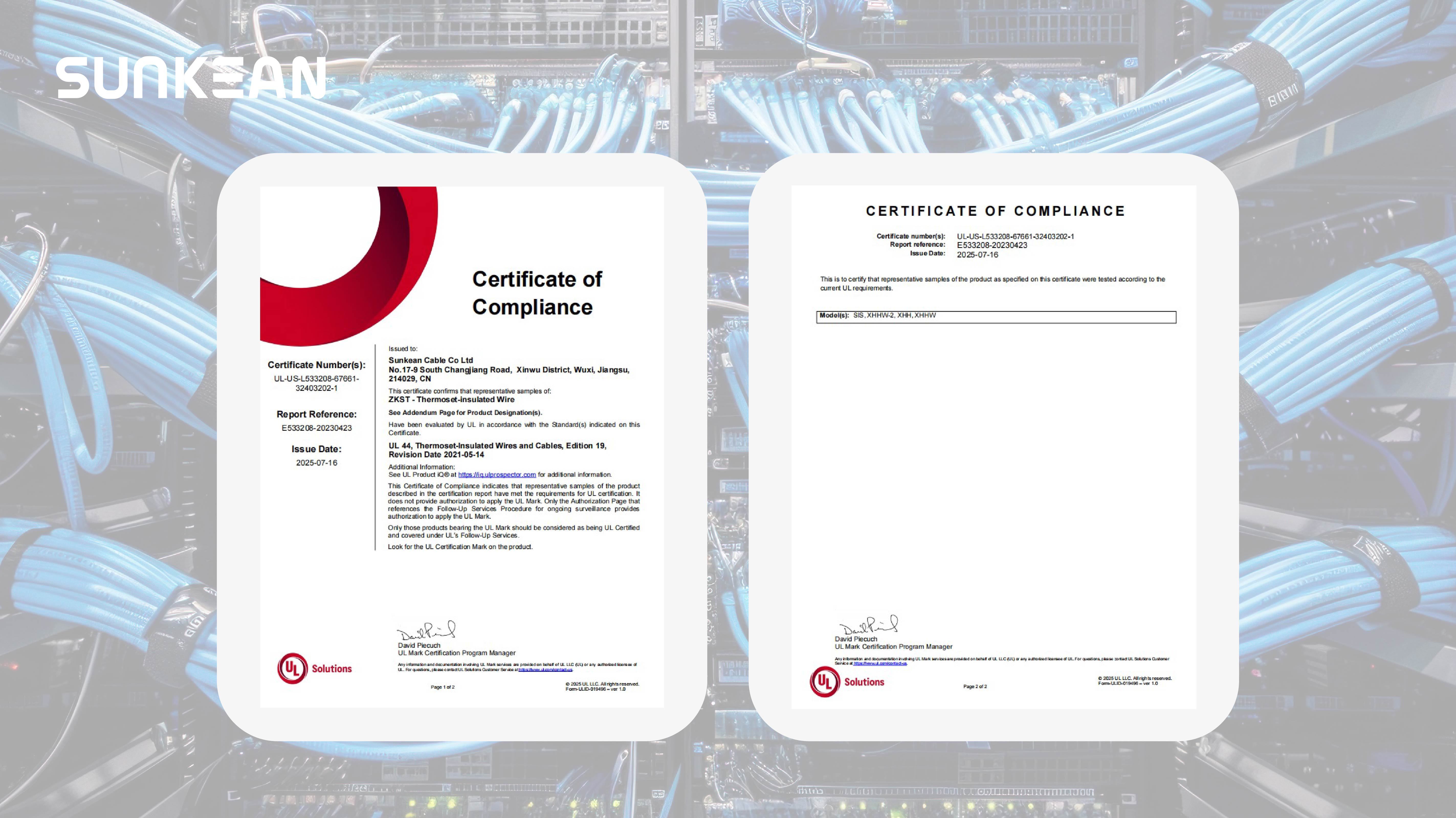 switchboard cable ul certification