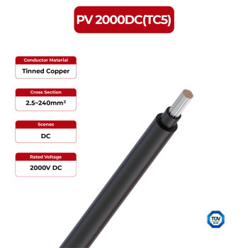 2kV Solar Cable Copper Conductor PV 2000DC(TC5)