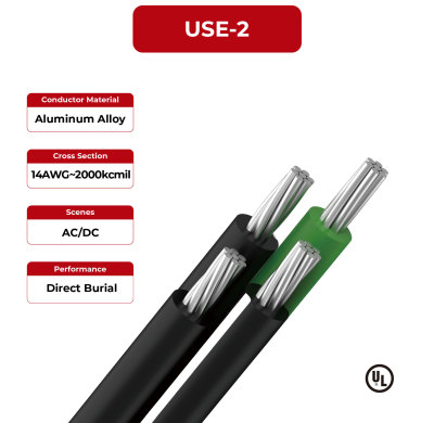 600V Solar Cable Aluminum Conductor USE-2