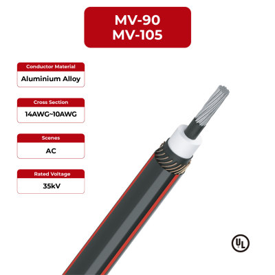 35kV Solar Cable Aluminum Conductor MV-90, MV-105