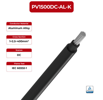 1.5kV  Solar Cable Single Core 2PfG 2642 PV1500DC-AL-K TÜV