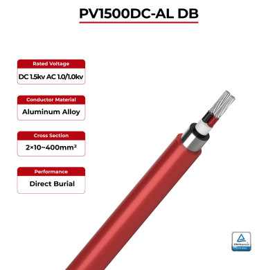 1.5kV Solar Cable Aluminum Conductor Dual Core 2PfG 2642 PV1500DC-AL DB
