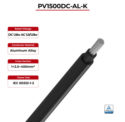1.5kV Solar Cable Aluminum Conductor Single Core 2PfG 2642 PV1500DC-AL-K
