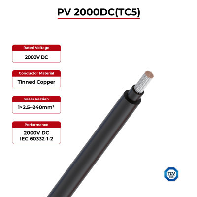 2kV Solar Cable Copper Conductor PV 2000DC(TC5)