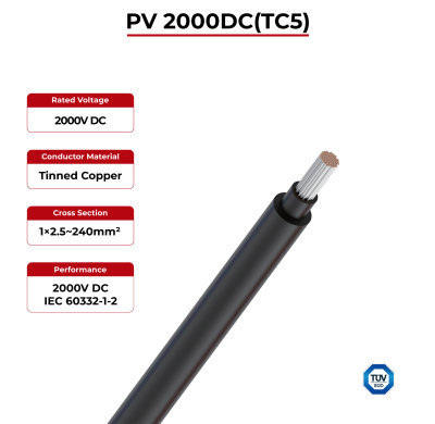2kV Solar Cable PV 2000DC(TC5) TÜV SÜD
