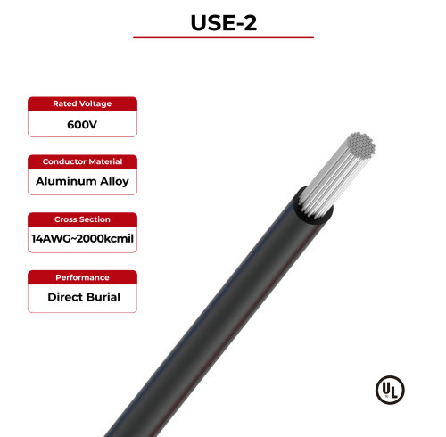 600V Solar Cable USE-2 UL Certificated