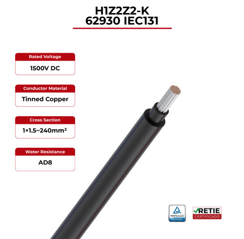 1.5kV Desert Solar Cable 62930 IEC131 / H1Z2Z2-K