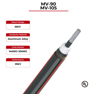 35kV Solar Cable Aluminum Conductor MV-90, MV-105
