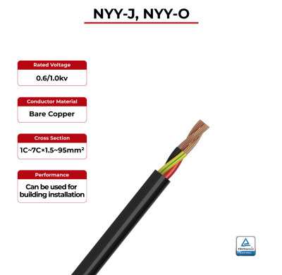 600V Solar Cable NYY-J, NYY-O TÜV