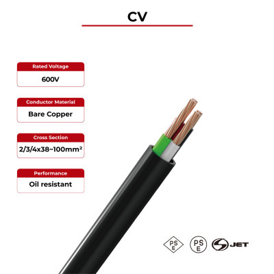 600V Solar Cable Copper Conductor CV Multi-core