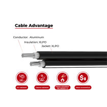 1.5kV Solar Cable Aluminum Conductor Twin Core 2PfG 2642 PV1500DC-AL