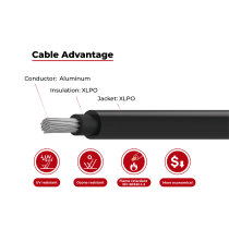 1.5kV Solar Cable Aluminum Conductor Single Core 2PfG 2642 PV1500DC-AL-K TUV