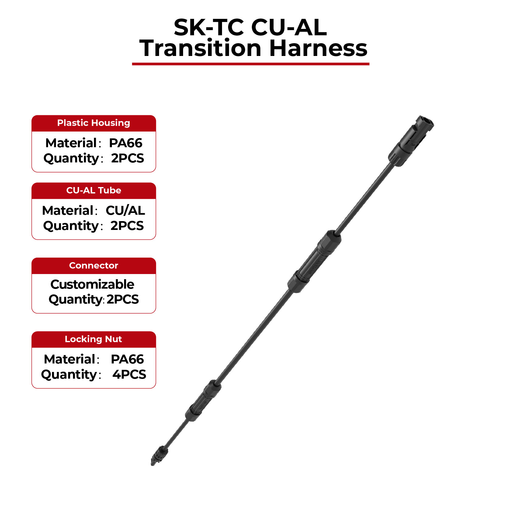 SK-TC CU-AL Transition Harness | AL Solar Harness Solution