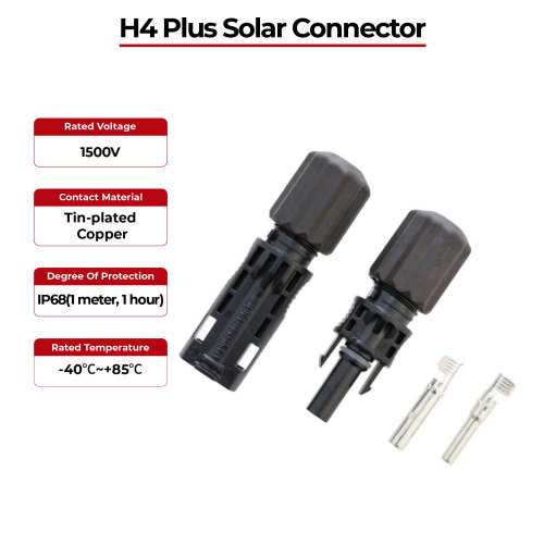 H4 Plus IP68 Solar Connector TÜV & UL