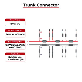 Solar Cable Trunk Connector IP68