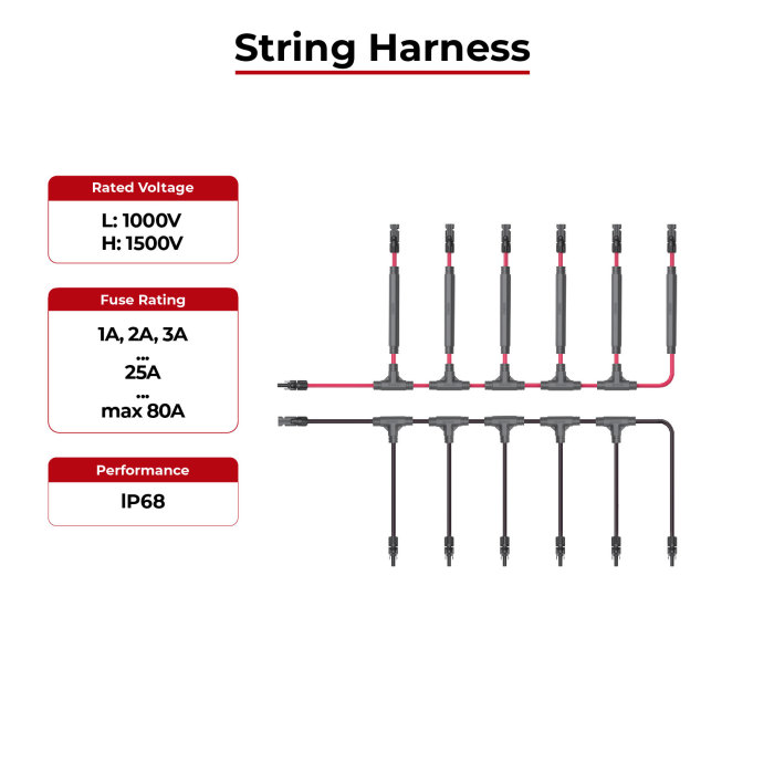 Solar Cable Aluminum Conductor String Harness IP68
