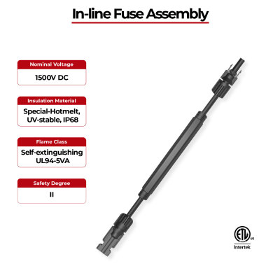 1500V Solar Cable In-line Fuse Assembly