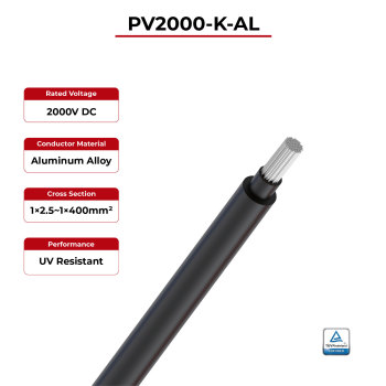 2kV Solar Cable Aluminum Conductor PV2000-K-AL