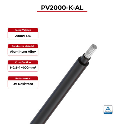 2kV Solar Cable Aluminum Conductor PV2000-K-AL