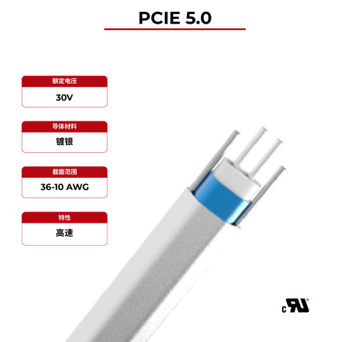 85Ω 高速电缆，PCIe 5.0，UL认证
