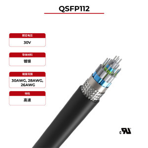 100Ω 高速电缆 QSFP112 UL认证