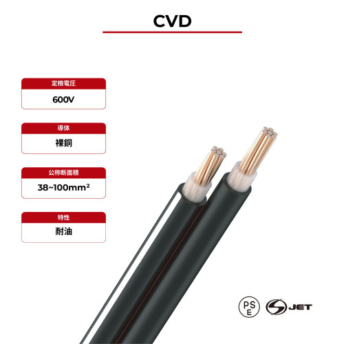 600V ソーラーケーブル CVD PSE 認定
