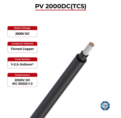 2kV Solar Cable PV 2000DC(TC5) TÜV SÜD