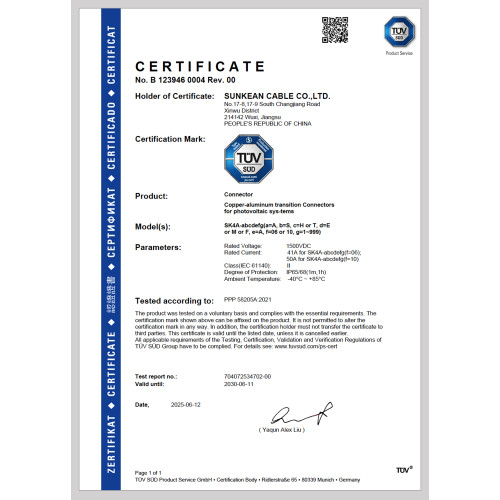 TÜV SÜD SK4A Certificate
