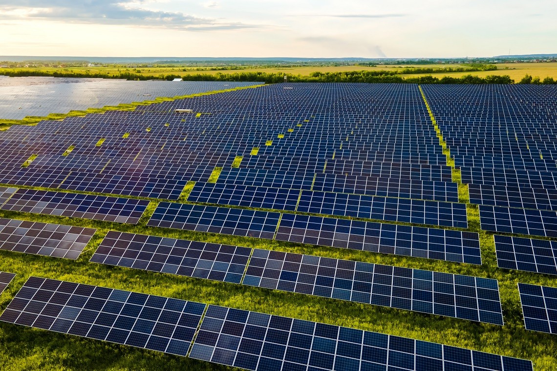 Aging photovoltaic cable exposed to sunlight in solar power plant