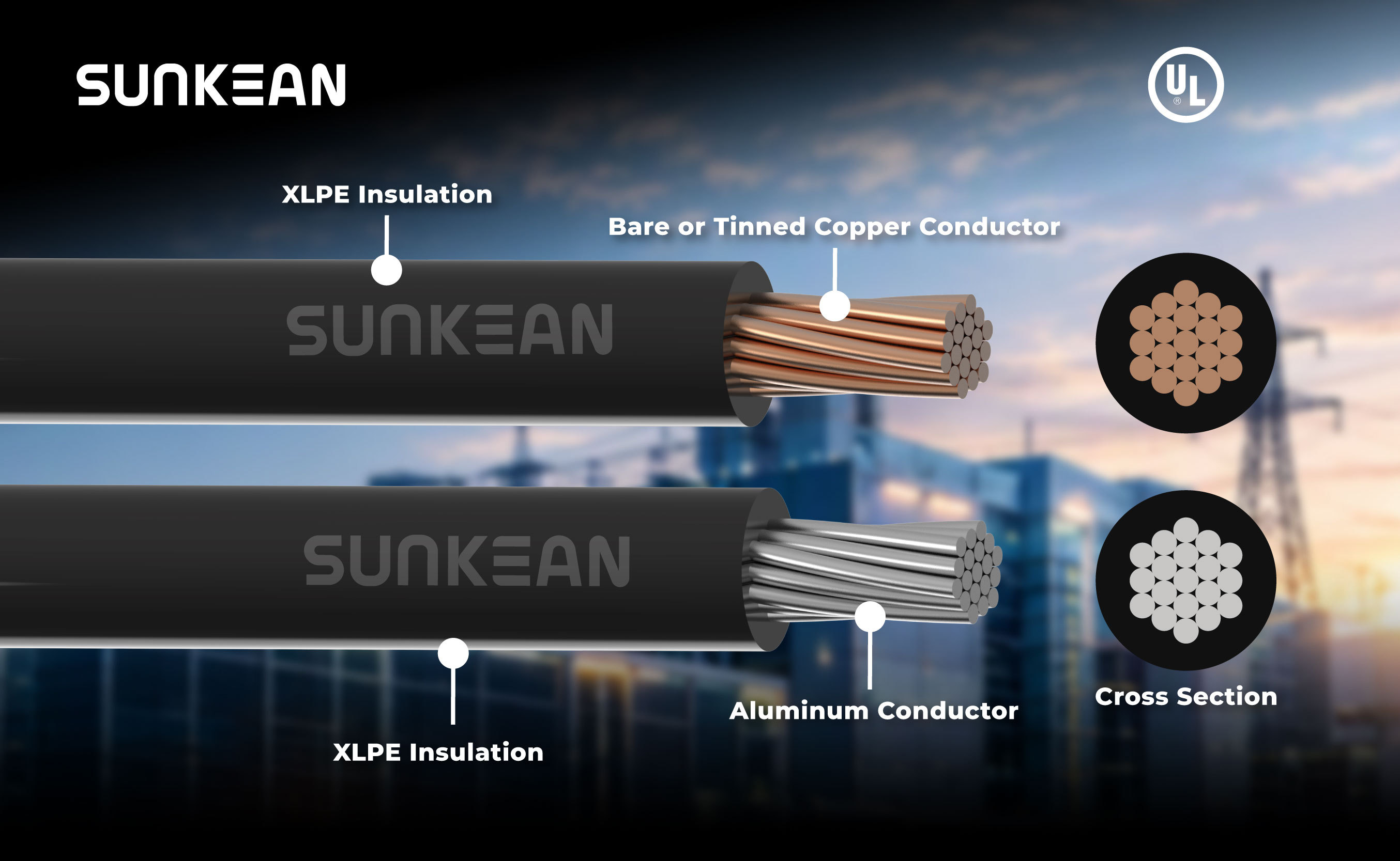 XHHW 2 Cable Cross Section and Industrial Commercial Applications