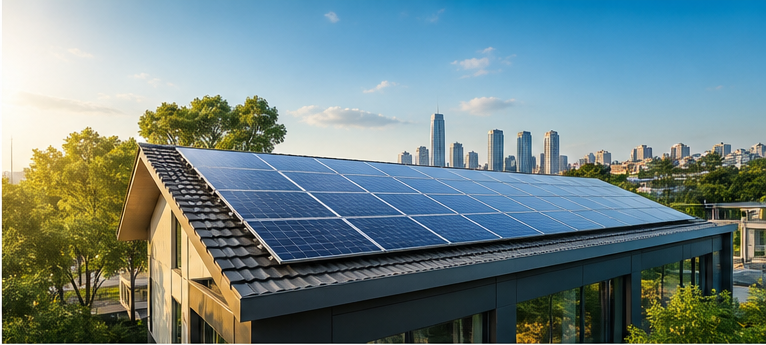 Utility-scale solar photovoltaic power plant with rows of panels and copper-aluminum cable connections at junction boxes