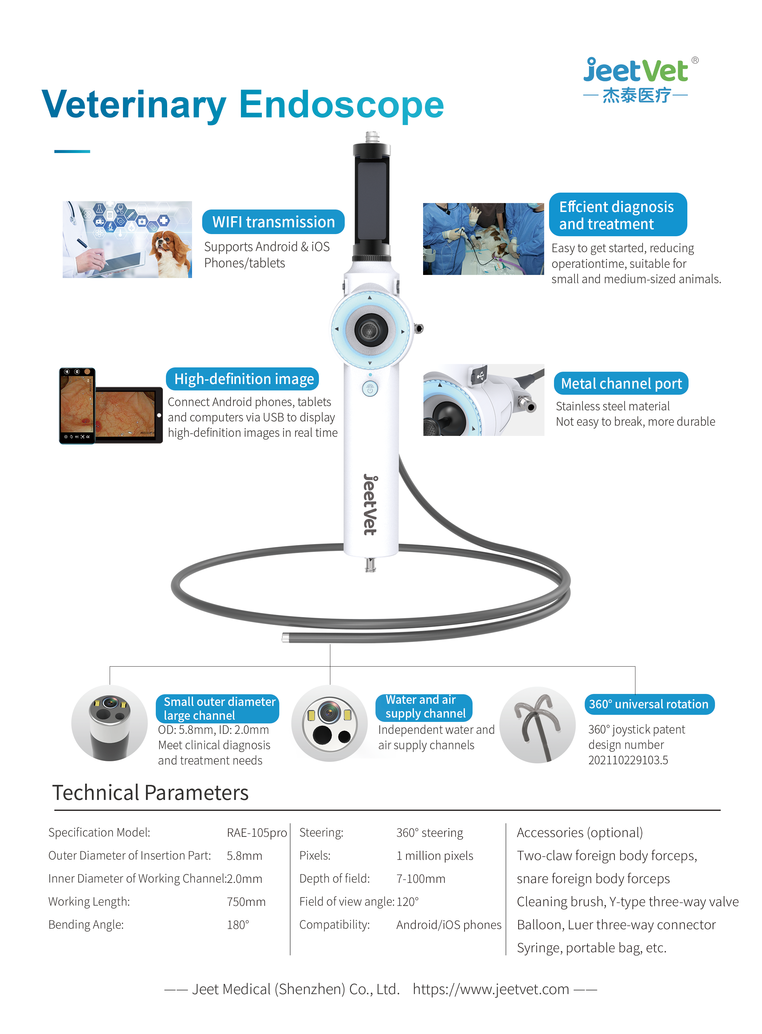 JeetVet’s advanced  Veterinary Endoscope.