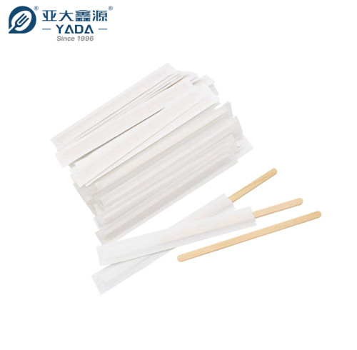 Agitadores de café de madera YADA de 178 mm envueltos individualmente, venta al por mayor, palitos de madera desechables para revolver café