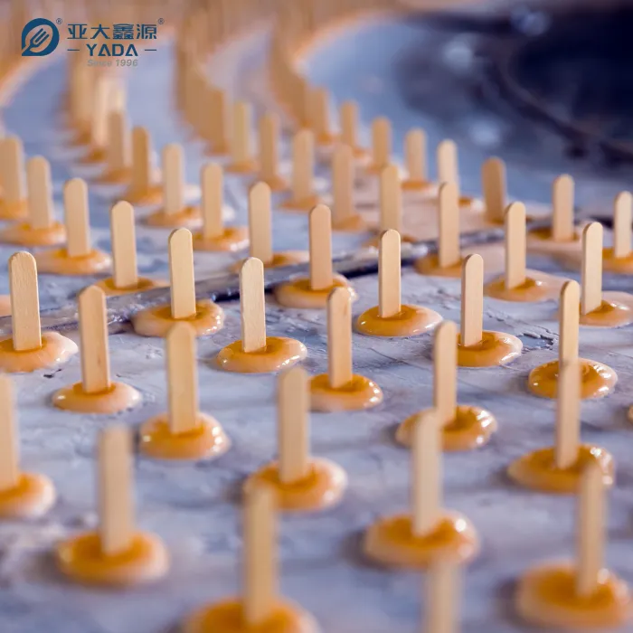 Wooden ice cream sticks graded for machine use