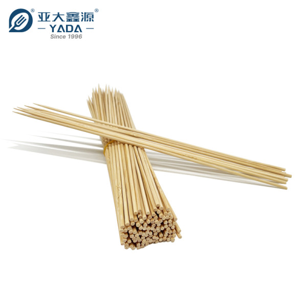 Brocheta de madera YADA de 300 mm, brocheta de abedul desechable al por mayor para barbacoa