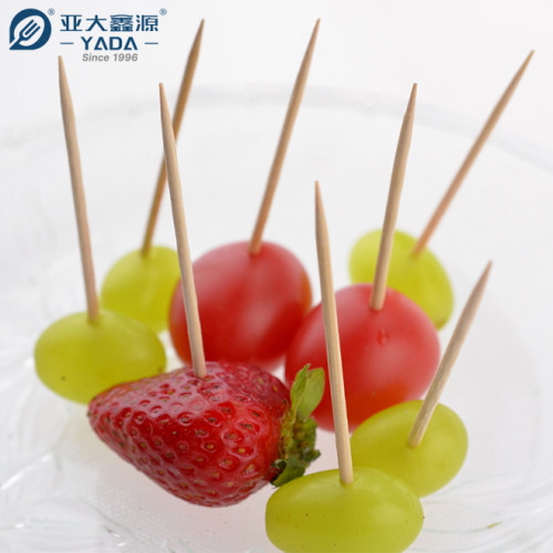 YADA 65mm Eco Double Point Wooden Toothpicks Wholesale Disposable Wood Food Toothpick for Furit