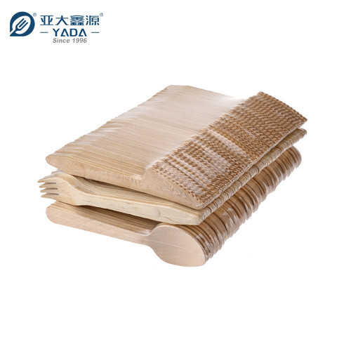 Disposable Wooden Cutlery Set Wholesale |YADA Eco-friendly Biodegradable Cutlery Kit Bulk YD-A 165mm