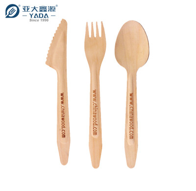 Disposable Wooden Cutlery Set Wholesale |YADA Eco-friendly Biodegradable Cutlery Kit Bulk YD-A 165mm