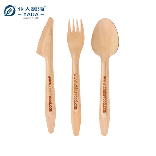 Disposable Wooden Cutlery Set Wholesale |YADA Eco-friendly Biodegradable Cutlery Kit Bulk YD-A 165mm