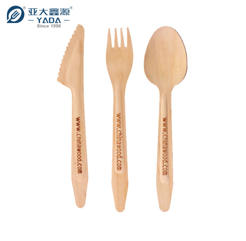 Juego de cubiertos de madera a granel venta al por mayor, 165 mm Fabricantes mayoristas de kits de cubiertos de madera desechables YADA YD-A