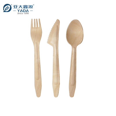 Disposable Wooden Cutlery Set Wholesale |YADA Eco-friendly Biodegradable Cutlery Kit Bulk YD-A 165mm