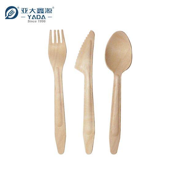 Disposable Wooden Cutlery Set Wholesale |YADA Eco-friendly Biodegradable Cutlery Kit Bulk YD-A 165mm